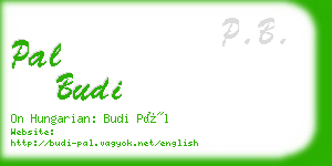 pal budi business card